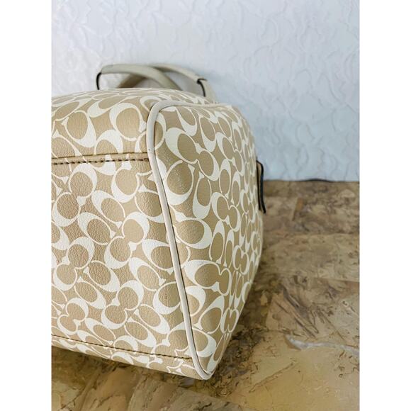 Coach signature multicolored tan/white Carryall satchel F15132 - Picture 8 of 9
